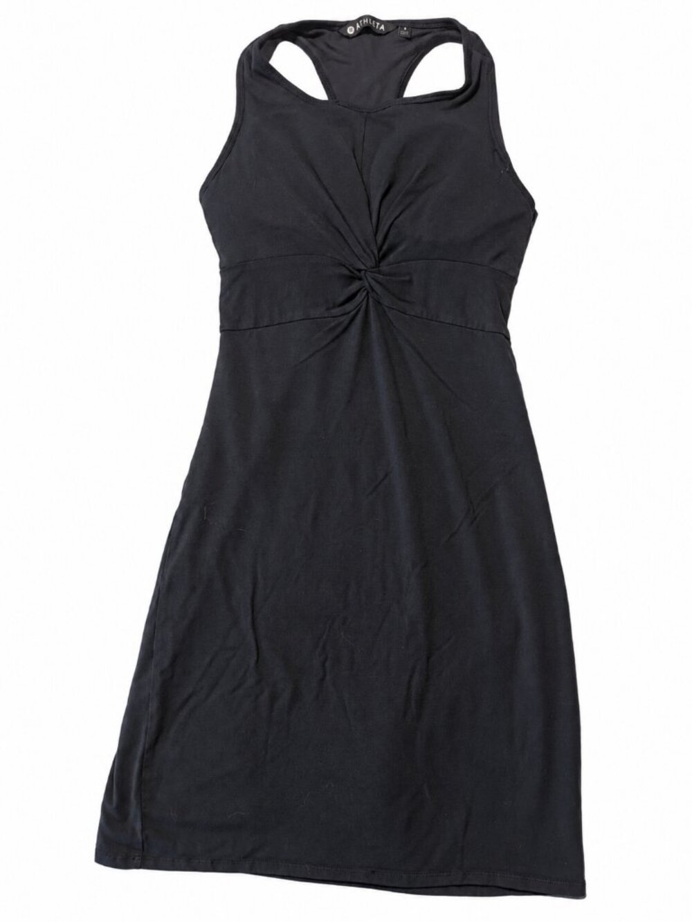 Athleta Black Twist Front Racerback Athletic Dress Small Built In Bra